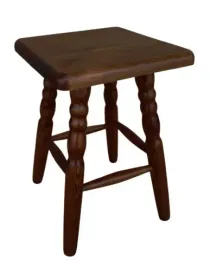 taboret-kuchenny-drewniany-kwadratowy-toczony-sosnowy-kol-orzech