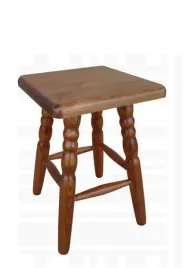 taboret-kuchenny-stolek-drewniany-kwadratowy-sosnowy-toczony-kol-dab