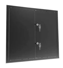 drzwiczki-rewizyjne-dwuskrzydlowe-120x100cm-czarne-metal-malowane-z-kluczem