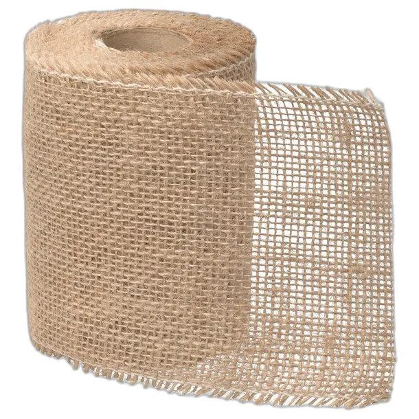 Wstążka Taśma Jutowa Dekoracyjna Do Prezentów 5cm Ozdobna Naturalna 10m