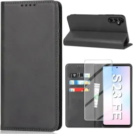 etui-z-klapka-portfelowe-samsung-galaxy-s23-fe-z-folia-ochronna-czarne