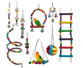 zestaw-kolorowych-zabawek-dla-ptakow-hustawka-mostki-dzwoneczki