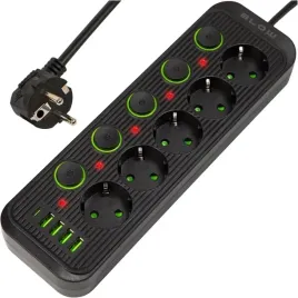 przedluzacz-listwa-zasilajaca-4x-usb-5-gniazd-3m-usb-ladowarka-typ-c-czarny