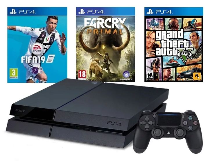 MEGA ZESTAW Konsola Sony PlayStation 4 500GB + PAD SONY + ZESTAW GIER