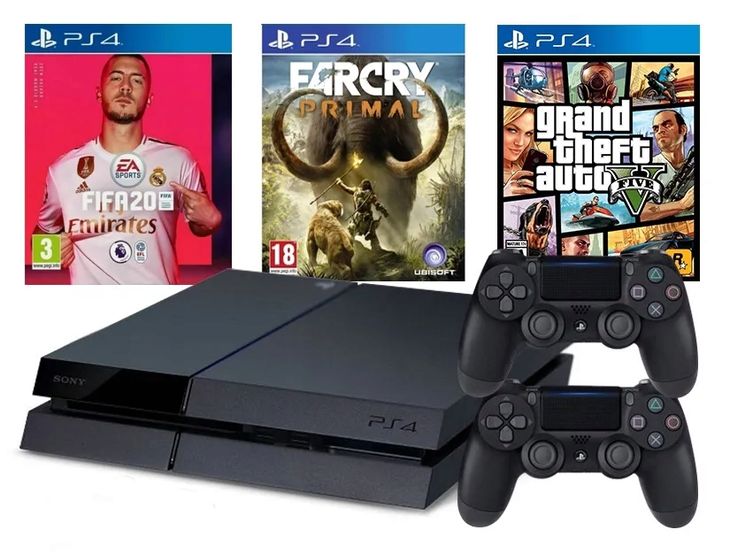 MEGA ZESTAW Konsola Sony PlayStation 4 500GB + 2 PADY SONY + ZESTAW GIER