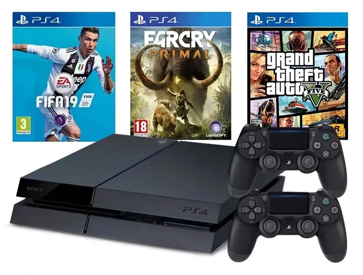 MEGA ZESTAW Konsola Sony PlayStation 4 1TB + 2 PADY SONY + ZESTAW GIER