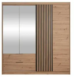 szafa-z-lustrem-i-lamelami-duze-szuflady-dab-artisan-203x213x60