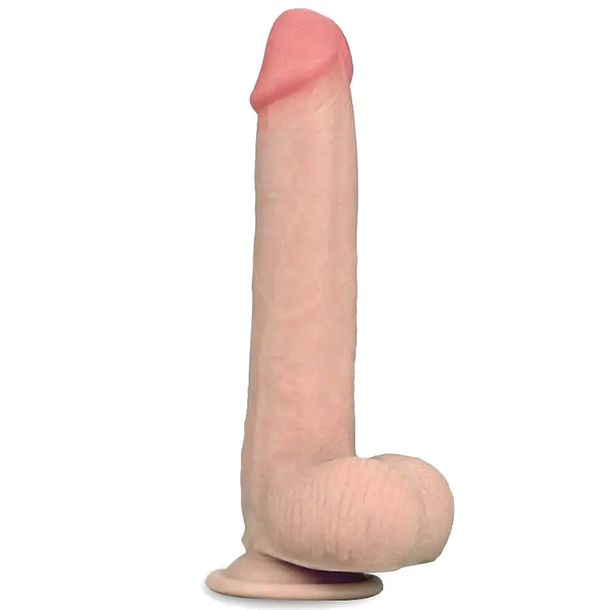 Sztuczny Penis Przyssawka Dildo Realistyczny Z Jądrami Silikonowy 20 cm