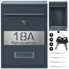 antracytowa-skrzynka-pocztowa-na-listy-wykonana-ze-stali-z-laminatem-z-mozliwoscia-personalizacji-napisu-adresu-i-ulicy