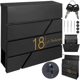 stylowa-czarna-skrzynka-pocztowa-ze-zlotym-wzorem