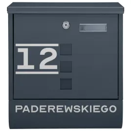 antracytowa-skrzynka-na-listy-tuba-z-miejscem-na-wzor-i-napis