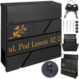 czarna-skrzynka-na-listy-z-gazetnikiem-i-eleganckim-zlotym-wzorem