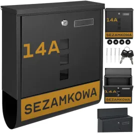 czarna-skrzynka-pocztowa-ze-zlotym-wzorem