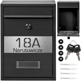 kompaktowa-skrzynka-pocztowa-w-kolorze-czarnym-model-rib-przeznaczona-na-listy-z-dodatkowym-laminatem-zawierajacym-adres-ulicy