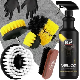 k2-velor-pro-1l-do-czyszczenia-i-prania-tapicerki-podsufitki-oraz-foteli-w-zestawie-z-5-szczotkami