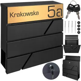 mtec-personalizowana-czarna-skrzynka-na-listy-ze-zlota-tabliczka-i-numerem