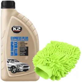 k2-express-plus-1l-szampon-samochodowy-z-woskiem-oraz-rekawica-z-mikrofibry