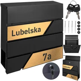 nowoczesna-czarna-skrzynka-na-listy-modern-wzbogacona-o-zloty-laminat-z-grawerem