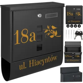 skrzynka-na-listy-tuba-czarna-ze-zlotym-wzorem