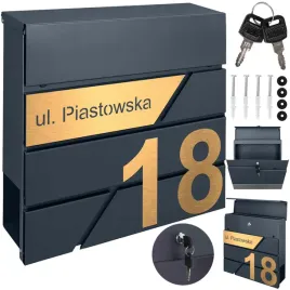 antracytowa-skrzynka-pocztowa-z-laminatu-ozdobiona-zlotymi-cyframi
