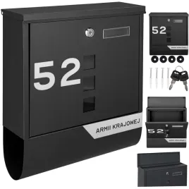 czarna-skrzynka-pocztowa-z-ozdobnym-wzorem-i-napisem