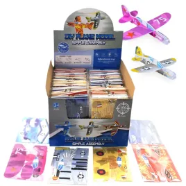 zestaw-100-sztuk-samolot-piankowy-skladany-szybowiec-do-rzucania-w-kartonie