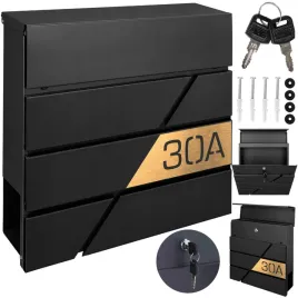 czarna-skrzynka-pocztowa-na-listy-i-gazety-ze-zlotym-numerem-domu