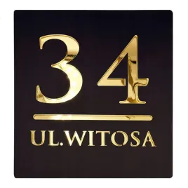nowoczesna-tabliczka-adresowa-z-numerem-domu-i-nazwa-ulicy-w-kolorze-czarnej-satyny-ze-zlotymi-elementami