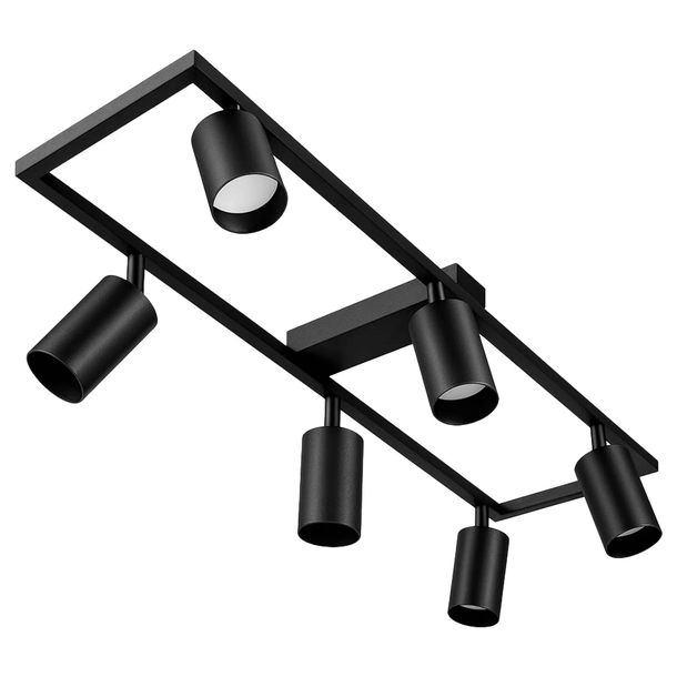 Lampa sufitowa natynkowa ruchoma 6xGU10 oprawa halogenowa LED spot czarna