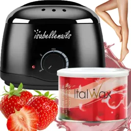 wosk-miekki-do-depilacji-italwax-strawberry-400g-podgrzewacz-100w-czarny