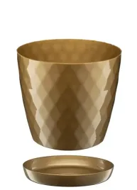 doniczka-oslonka-plastikowa-z-podstawka-12-cm-zloty-polysk-wzor-karo-romby