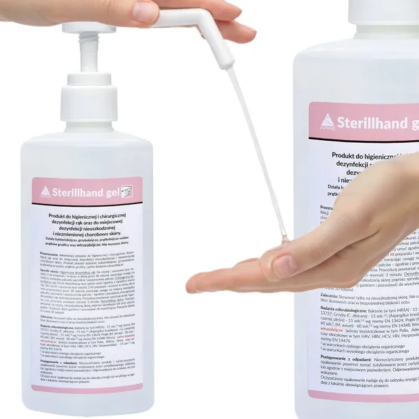 Żel preparat do dezynfekcji rąk skóry Alpinus STERILLHAND 500ml z pompką