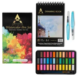 kompletny-zestaw-farb-wodnych-akwareli-40w1-zawierajacy-pedzle-wodne-oraz-szkicownik-a5-wszystko-w-eleganckim-pudelku