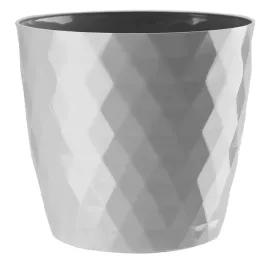 doniczka-oslonka-plastikowa-cristal-20-cm-szara-polysk-geometryczny-wzor