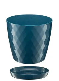 doniczka-oslonka-plastikowa-z-podstawka-14-cm-granatowy-polysk-karo-romby
