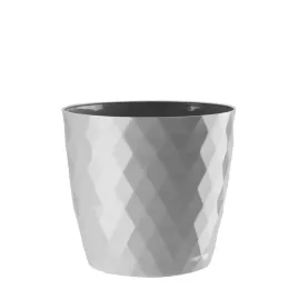 doniczka-oslonka-plastikowa-cristal-12-cm-szary-polysk-geometryczny-wzor