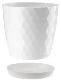 doniczka-oslonka-plastikowa-z-podstawka-20-cm-biala-polysk-wzor-karo-romby
