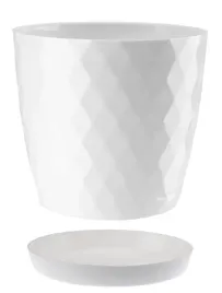 doniczka-oslonka-plastikowa-z-podstawka-18-cm-bialy-polysk-wzor-karo-romby