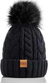 ciepla-czapka-zimowa-z-pomponem-redess-beanie-czarny-rozmiar-uniwersalny