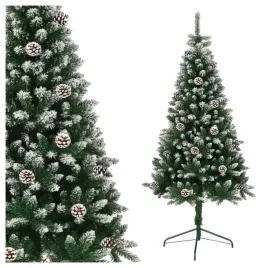 choinka-sztuczna-swierk-ze-stojakiem-szyszkami-osniezona-stojak-180-cm