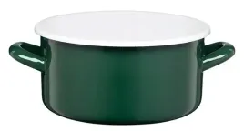 rondel-emaliowany-gladki-garnek-niski-20-cm-30-l-zielony-butelkowa-zielen