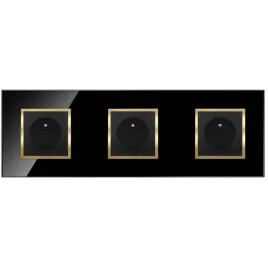 gniazdo-gniazdko-potrojne-czarne-zlote-szklane-z-bolcem-kontakt-premium