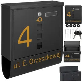 czarna-skrzynka-pocztowa-z-tuba-na-gazety-ozdobiona-zlotym-wzorem
