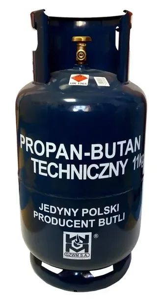 BUTLA GAZOWA PROPAN BUTAN 11KG PUSTA GRILL PIEC 30 BAR KUCHENKA LPG BUTLE