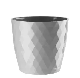 doniczka-oslonka-plastikowa-cristal-16-cm-szary-polysk-geometryczny-wzor