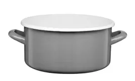 rondel-emaliowany-polewany-gladki-garnek-niski-20-cm-30-l-szary-bialy