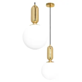 lampa-sufitowa-wiszaca-zlota-glamour-biala-mleczna-kula-gold-e27