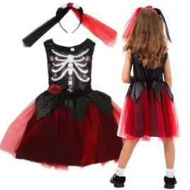 stroj-kostium-przebranie-sukienka-kosciotrup-hallowen-120-130