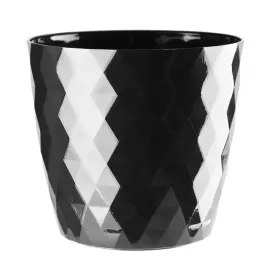 doniczka-oslonka-plastikowa-cristal-18-cm-czarny-polysk-geometryczny-wzor