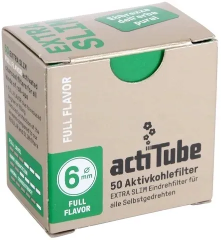ACTITUBE SLIM AKTYWNE FILTRY WĘGLOWE 50 sztuk 6 mm FULL FLAVOR